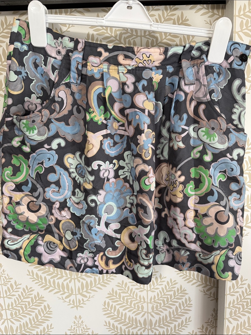 See By Chloé Black Mini Skirt with Pastel Floral Print